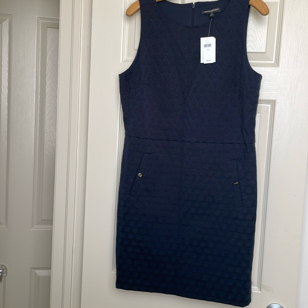 NWT banana republic navy blue dress size 14 stretch